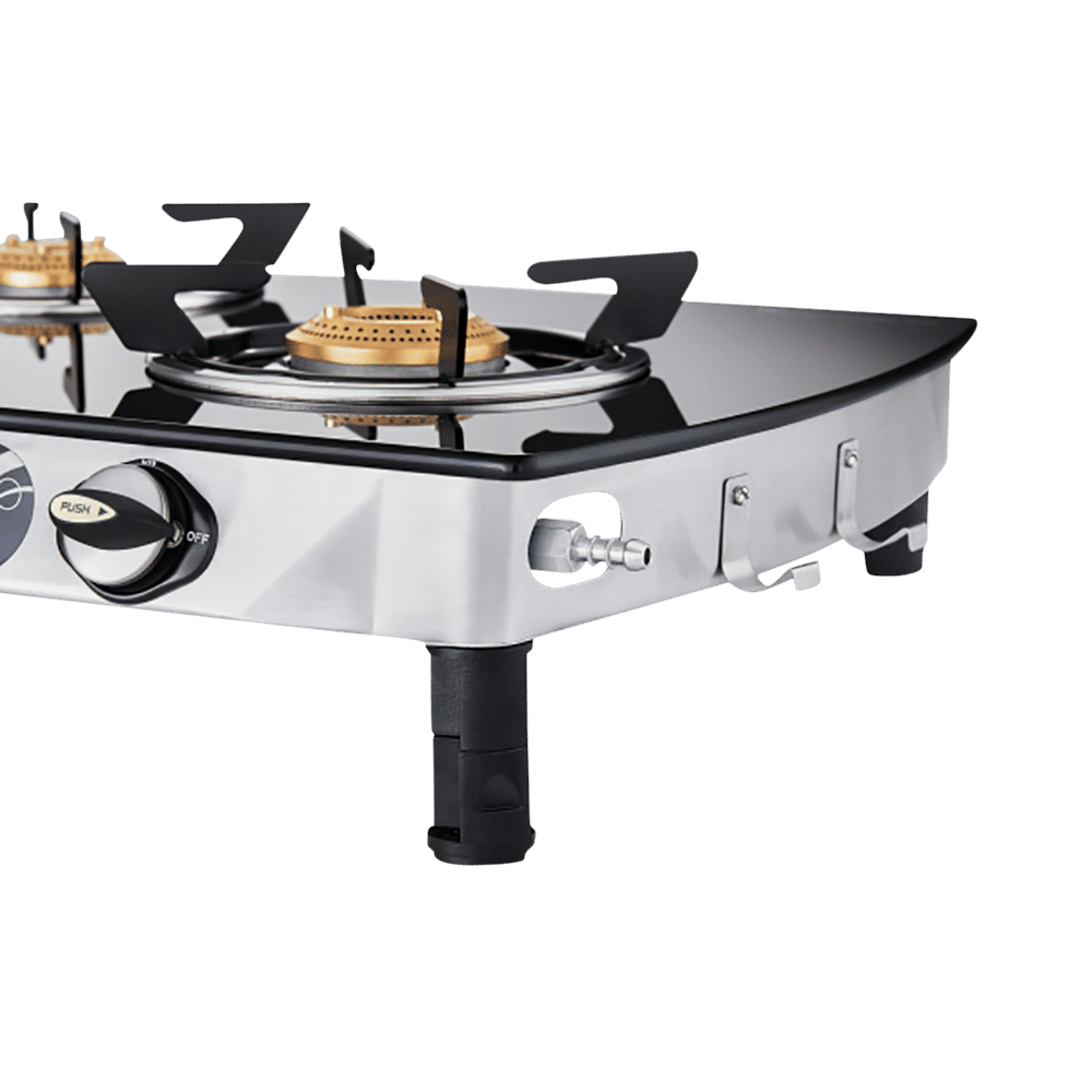 Buy Preethi Blue Flame Streak Toughened Glass Top 2 Burner Manual Gas